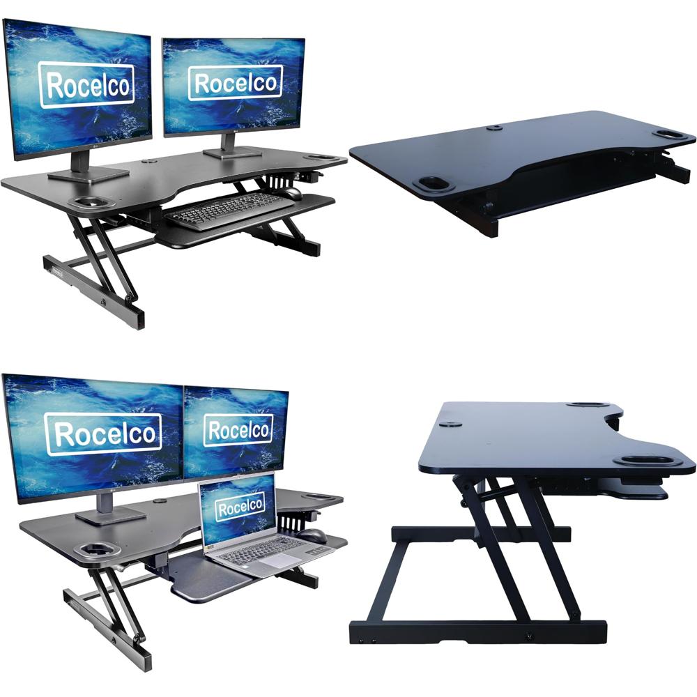 Desk Setup Keyboard - Height Adjustable Desk Converter with Slide-Out