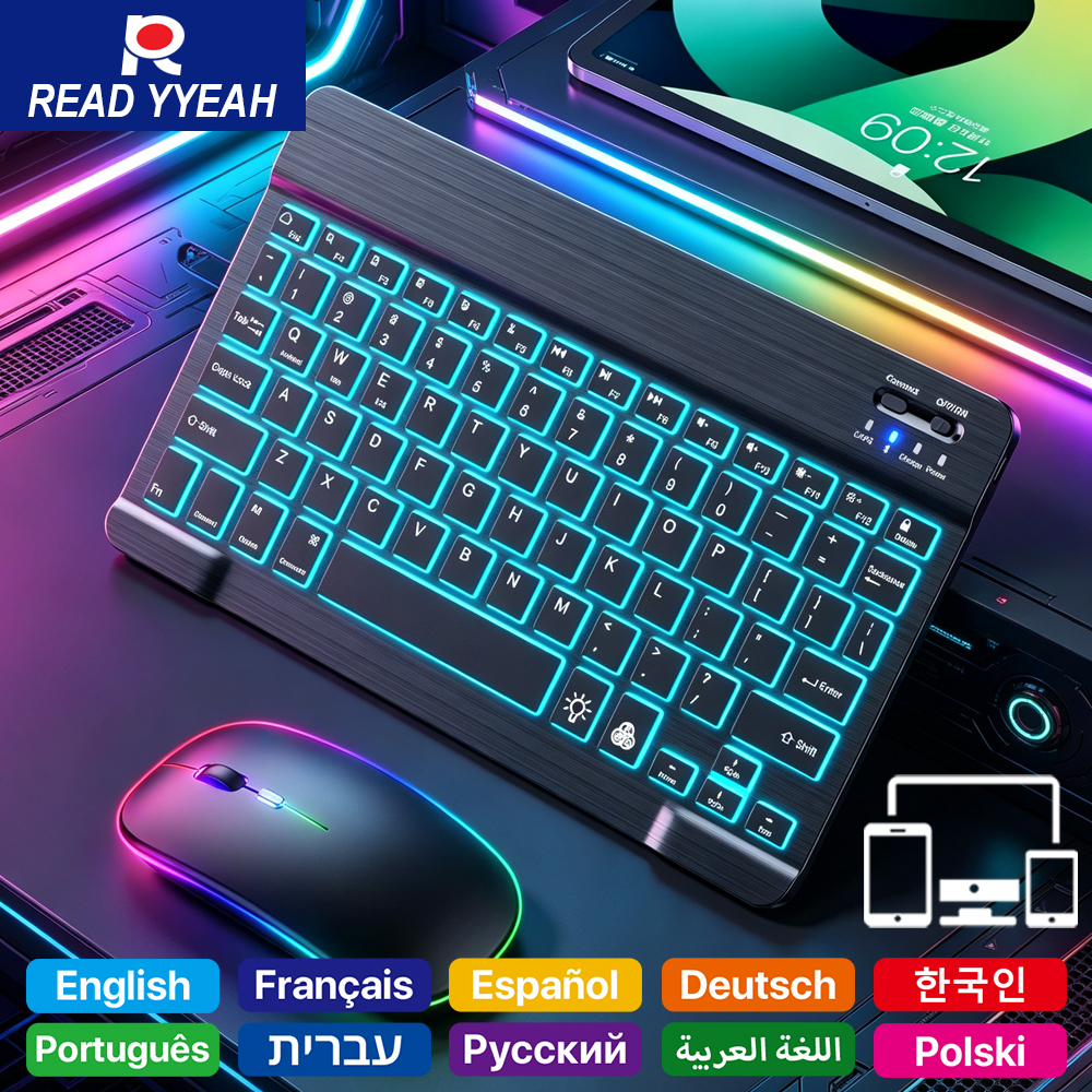 Desk Setup Keyboard - READ YYEAH RGB Backlit Bluetooth Keyboard