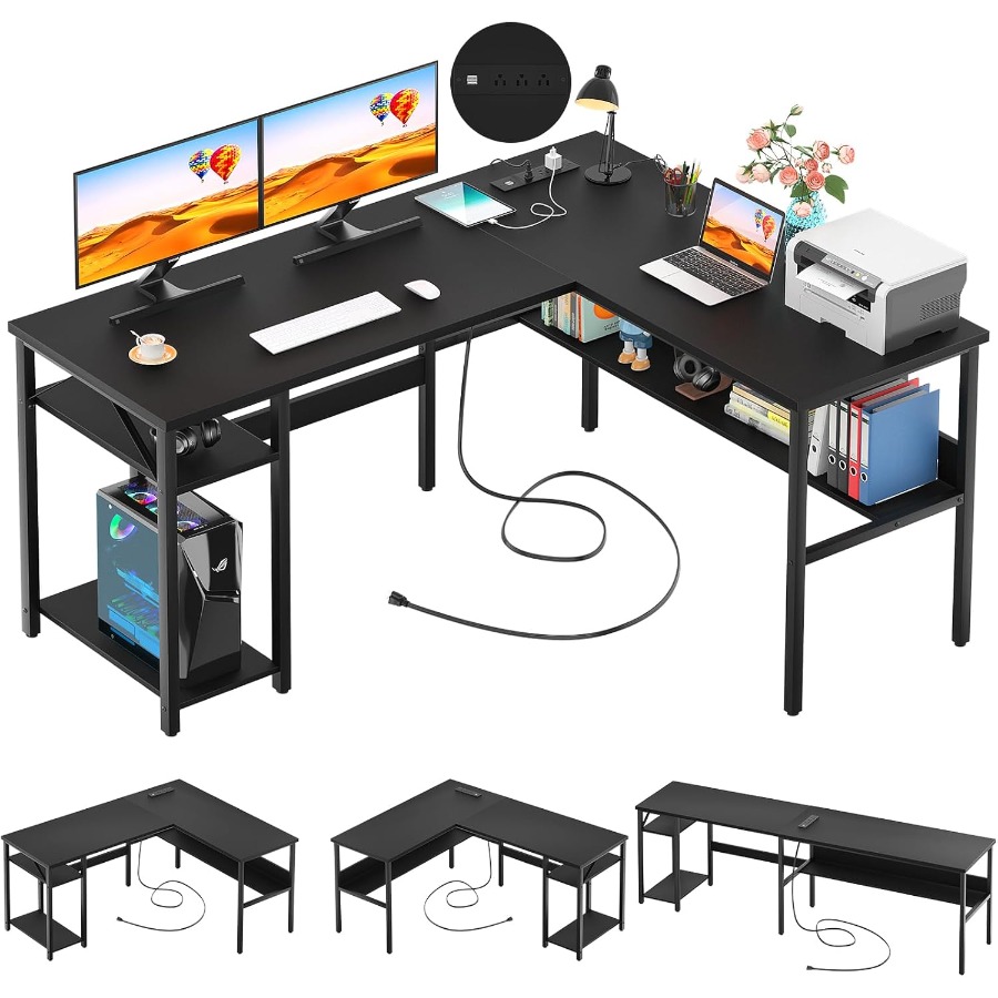 Desk Setup For Office - Reversible L Shaped Desk with Magic