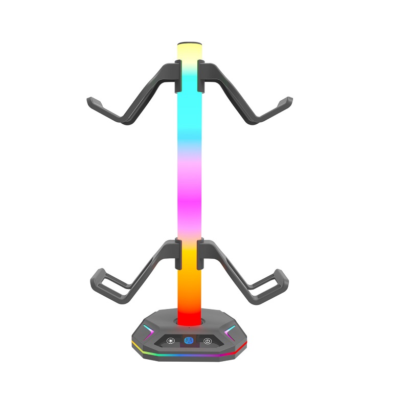 Desk Setup Usb Hub - RGB Gaming Headset Stand with Dual