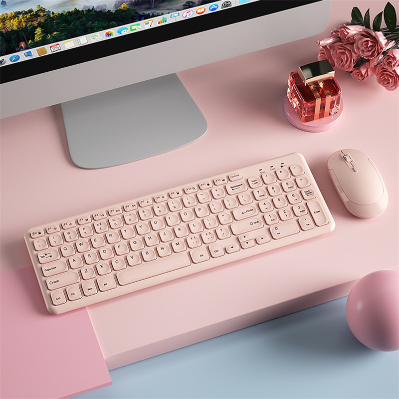 Desk Setup Keyboard - Fashion Wireless Keyboard and Mouse Combo