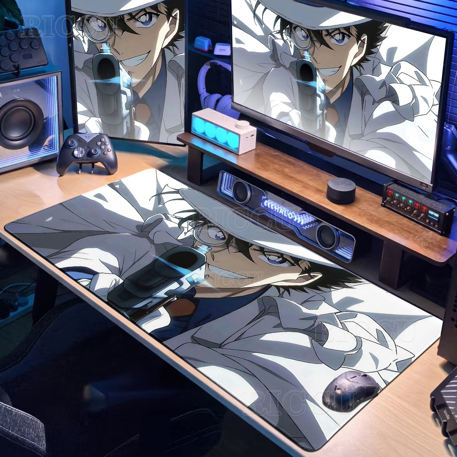 Desk Setup Keyboard - Anime D-Detective Conan Mouse Pad Computer