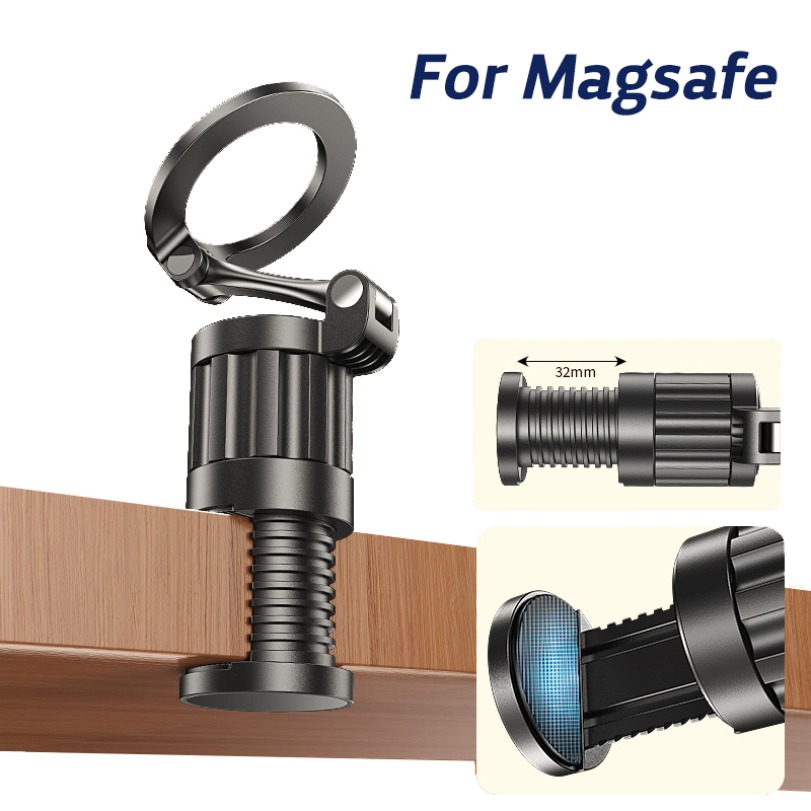 Desk Setup At Home - 360° Rotation Desktop Magnetic Phone Holder