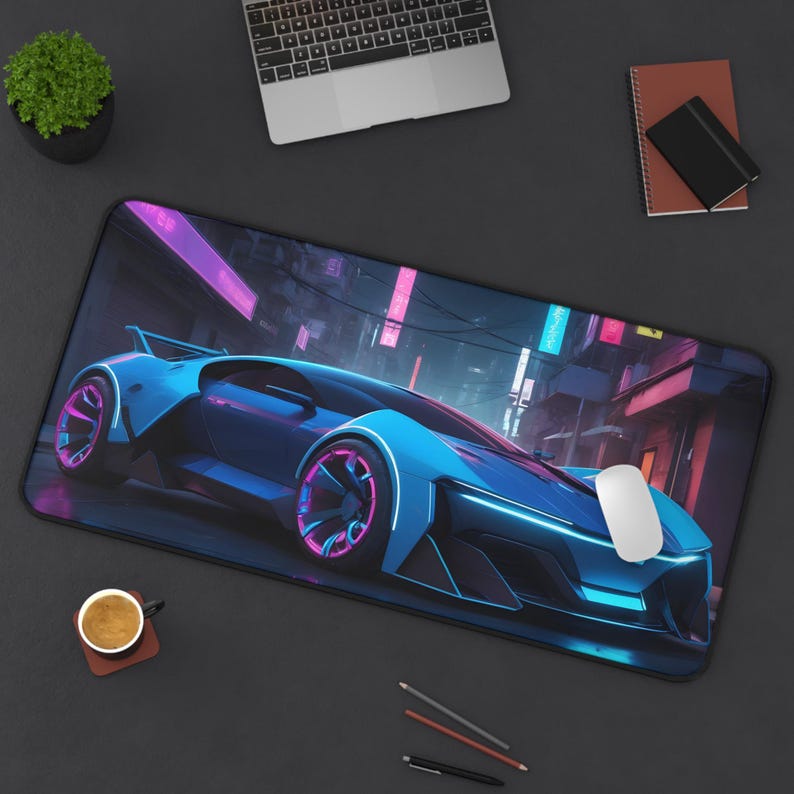 Desk View Setup - XXL Cool Car Mouse Pad -