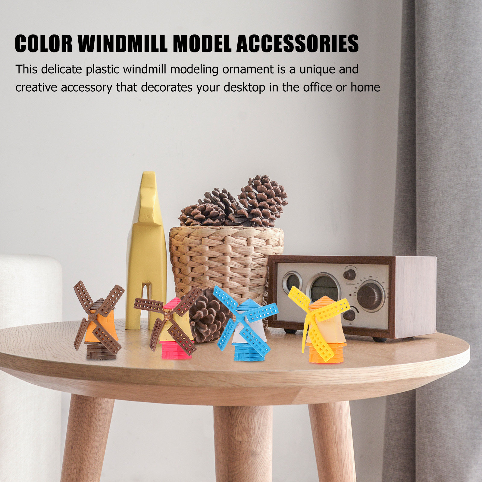 5Pcs Colorful Miniature Windmi - Desk Setup For Office のレビューと価格
