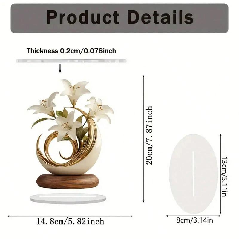 Acrylic Lily Flower 2D Ornamen - Desk Setup At Home のレビューと価格