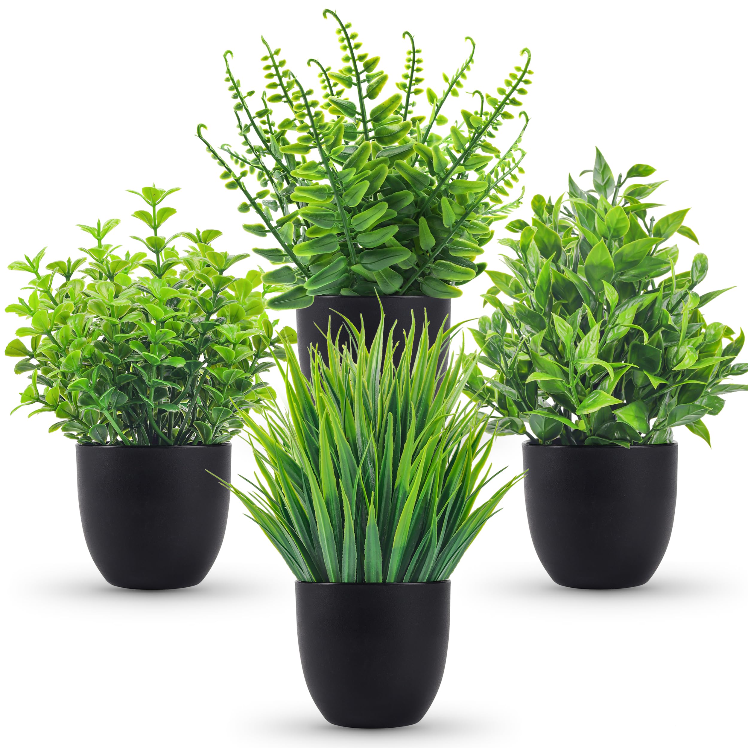 4 Packs Fake Plants Artificial - Desk Setup At Home のレビューと価格