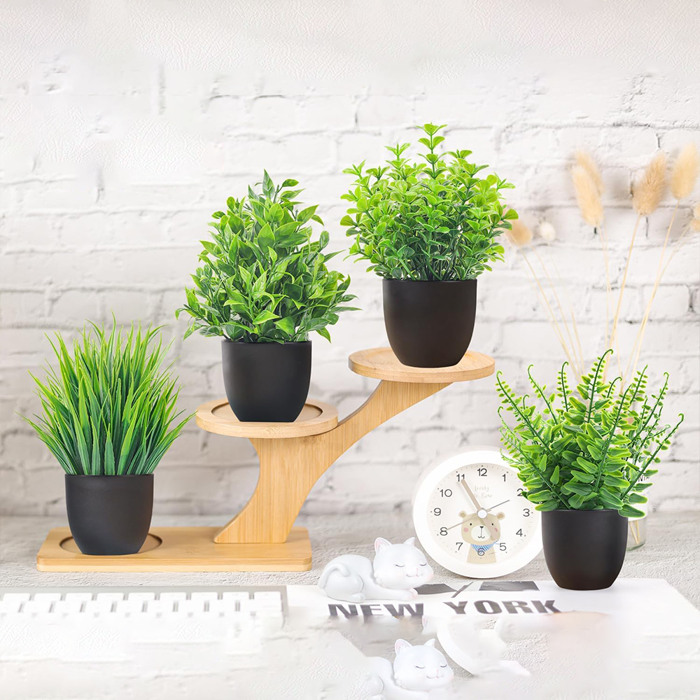 4 Packs Fake Plants Artificial - Desk Setup At Home のレビューと価格