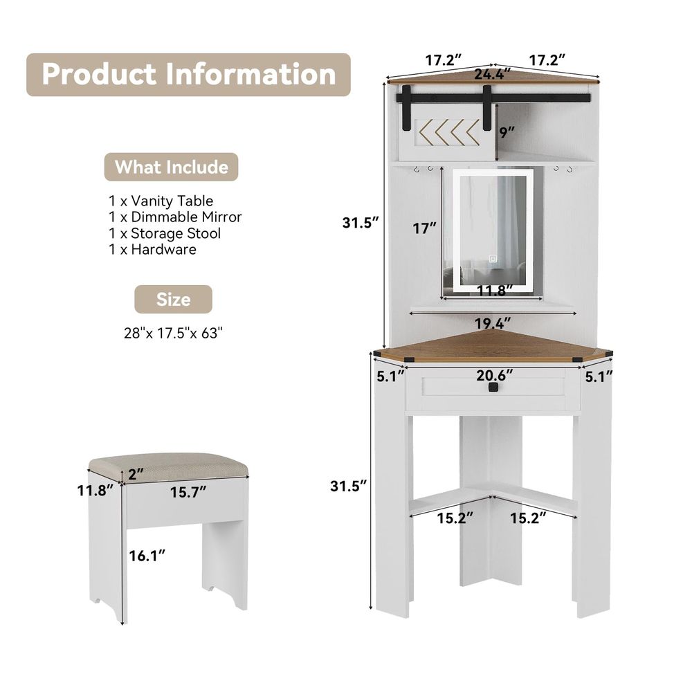 Small Vanity Desk Set with Lig - Desk Setup Small Space のレビューと価格