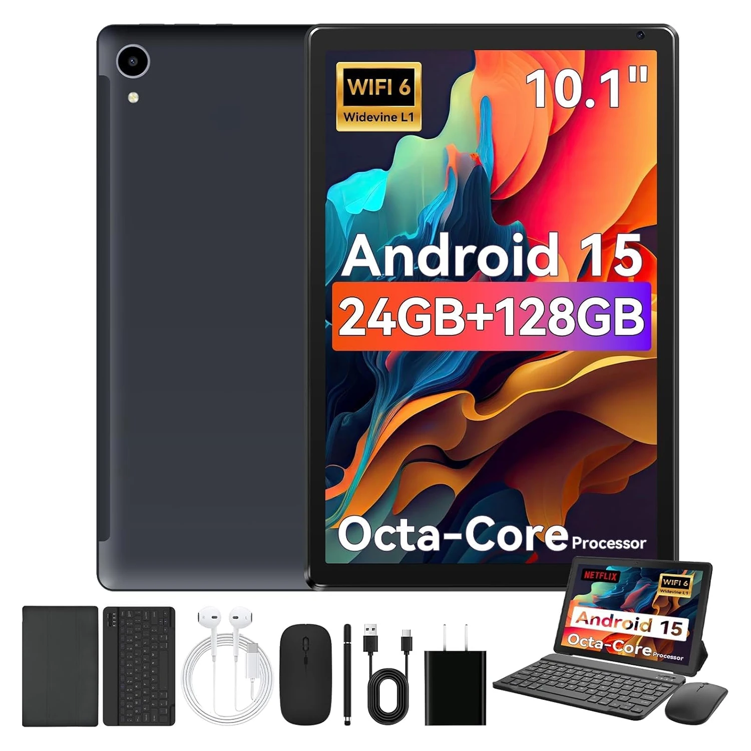URAO 10 Inch Android 15 Tablet - Desk Setup Keyboard のレビューと価格