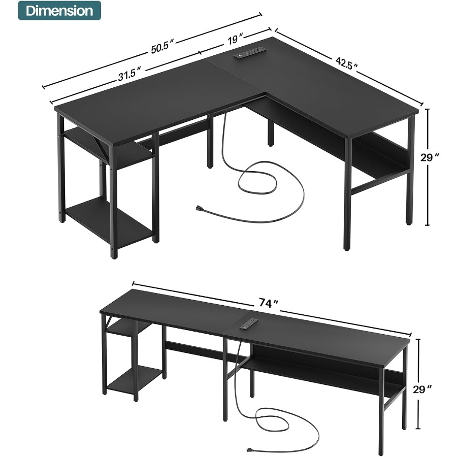 Reversible L Shaped Desk with  - Desk Setup For Office のレビューと価格