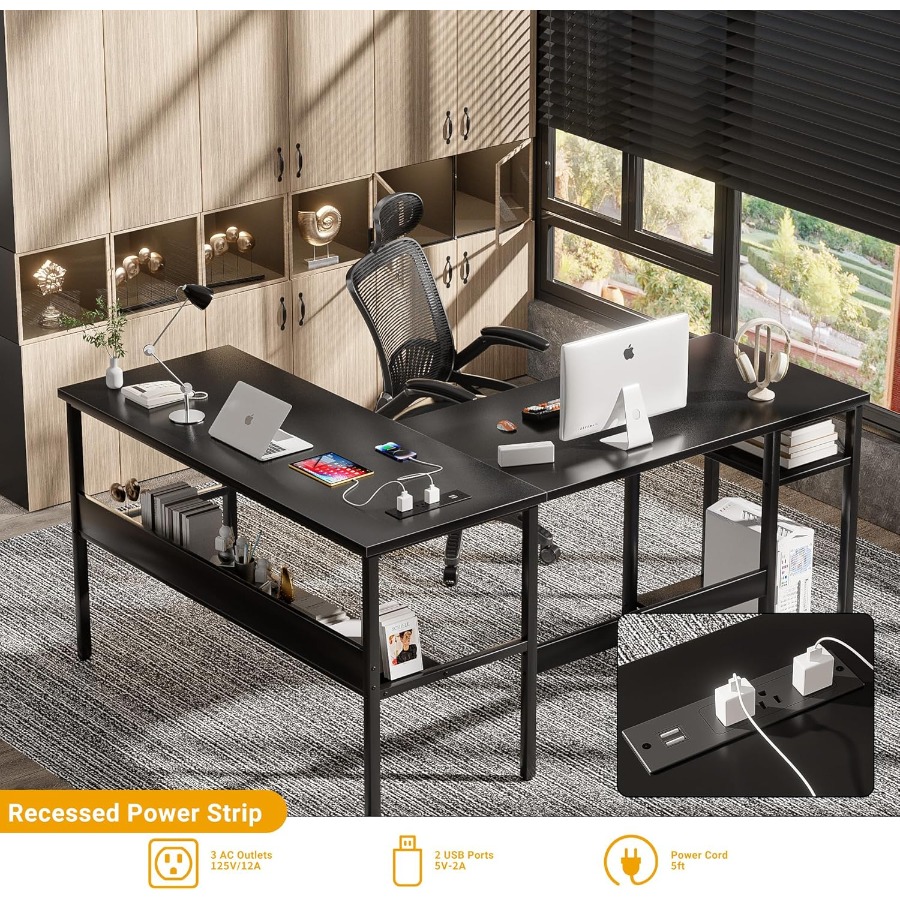 Reversible L Shaped Desk with  - Desk Setup For Office のレビューと価格