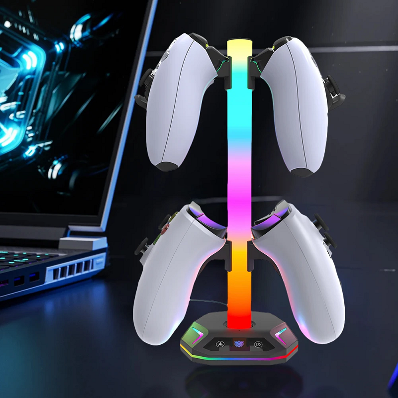RGB Gaming Headset Stand with  - Desk Setup Usb Hub のレビューと価格
