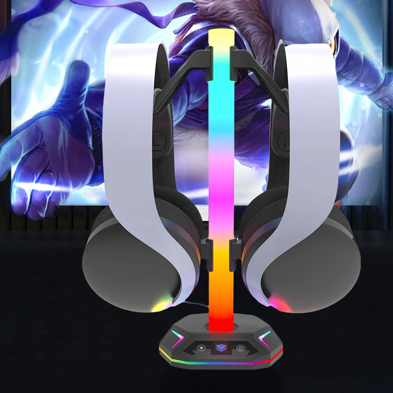 RGB Gaming Headset Stand with  - Desk Setup Usb Hub のレビューと価格