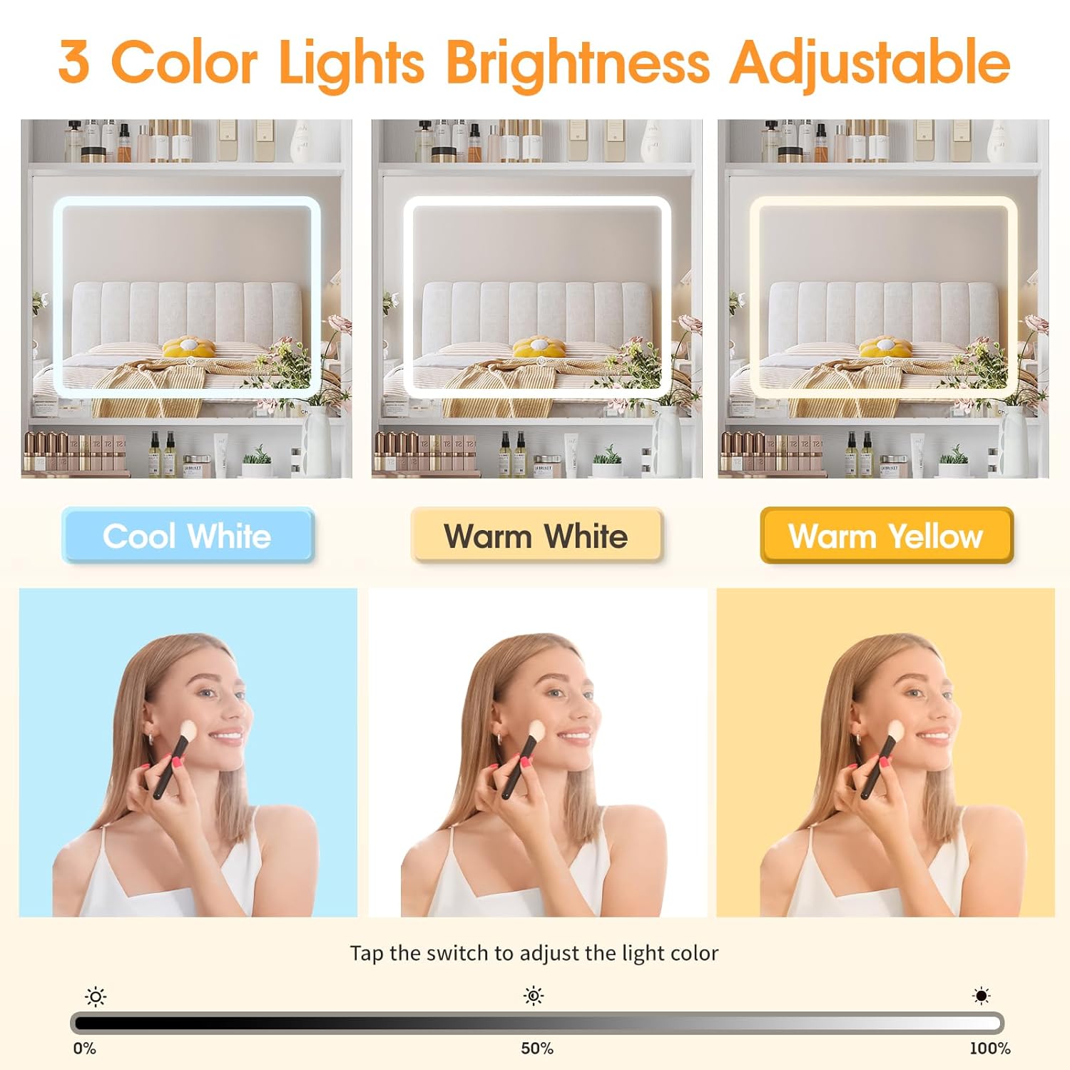 Make Up Vanity Desk with Mirro - Desk Setup In Small Bedroom のレビューと価格