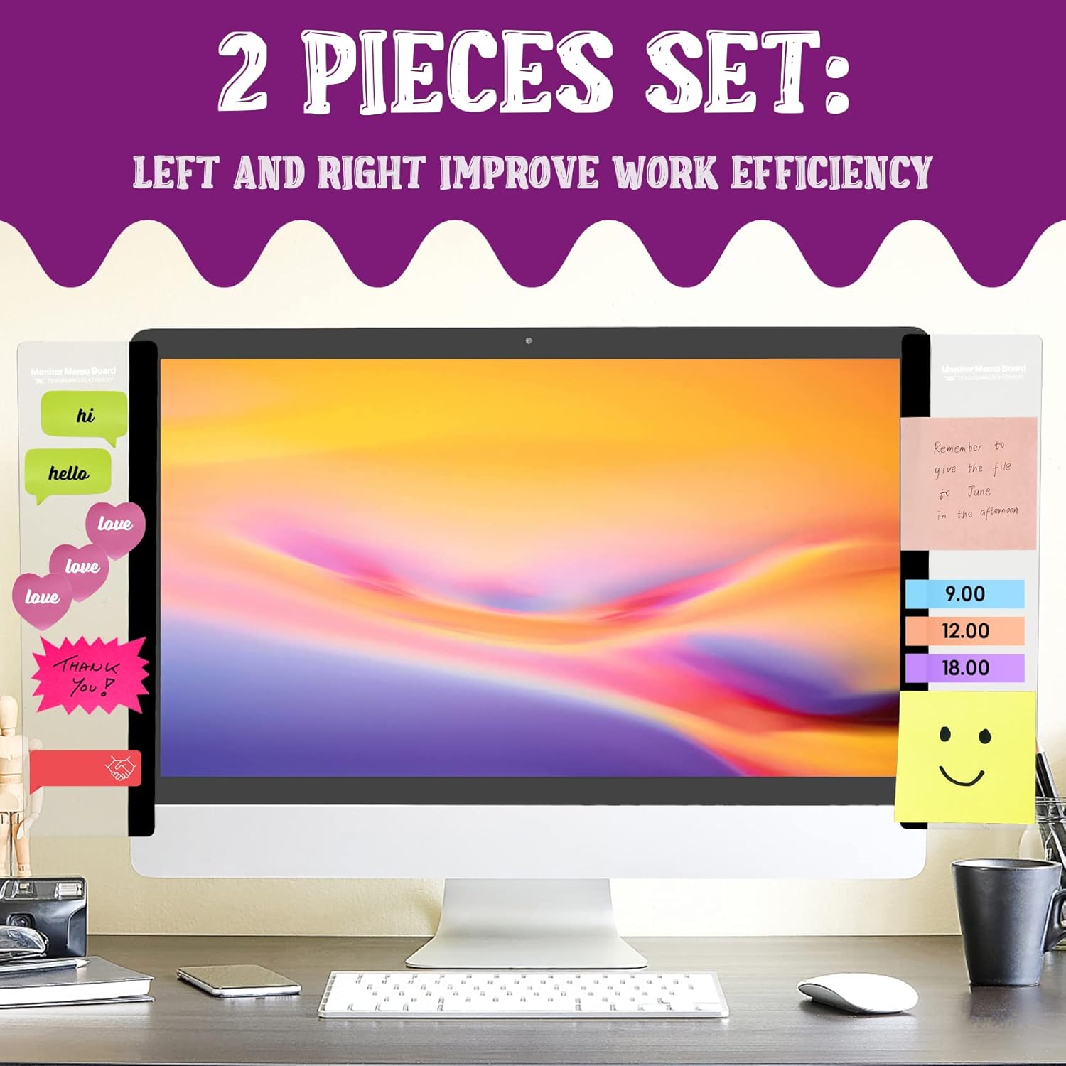 2 Pcs Monitor Memo Board Stick - Sticky Memo Holder のレビューと価格