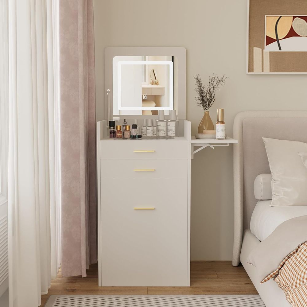 3-in-1 Vanity Desk Set, Flip-t - Desk Setup Small Space のレビューと価格