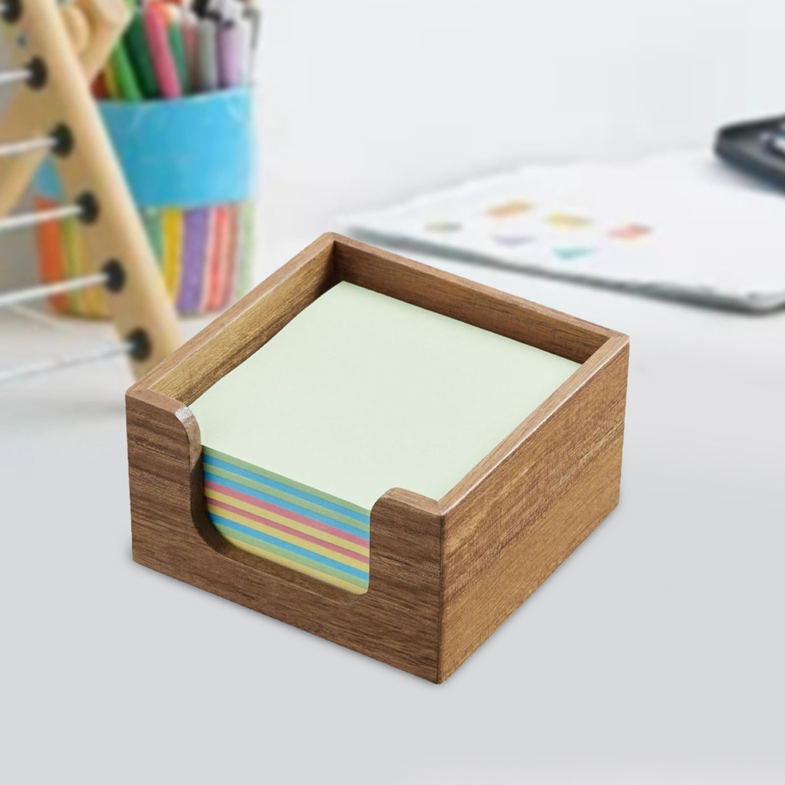 Acacia Wood Sticky Note Holder - Sticky Memo Holder のレビューと価格
