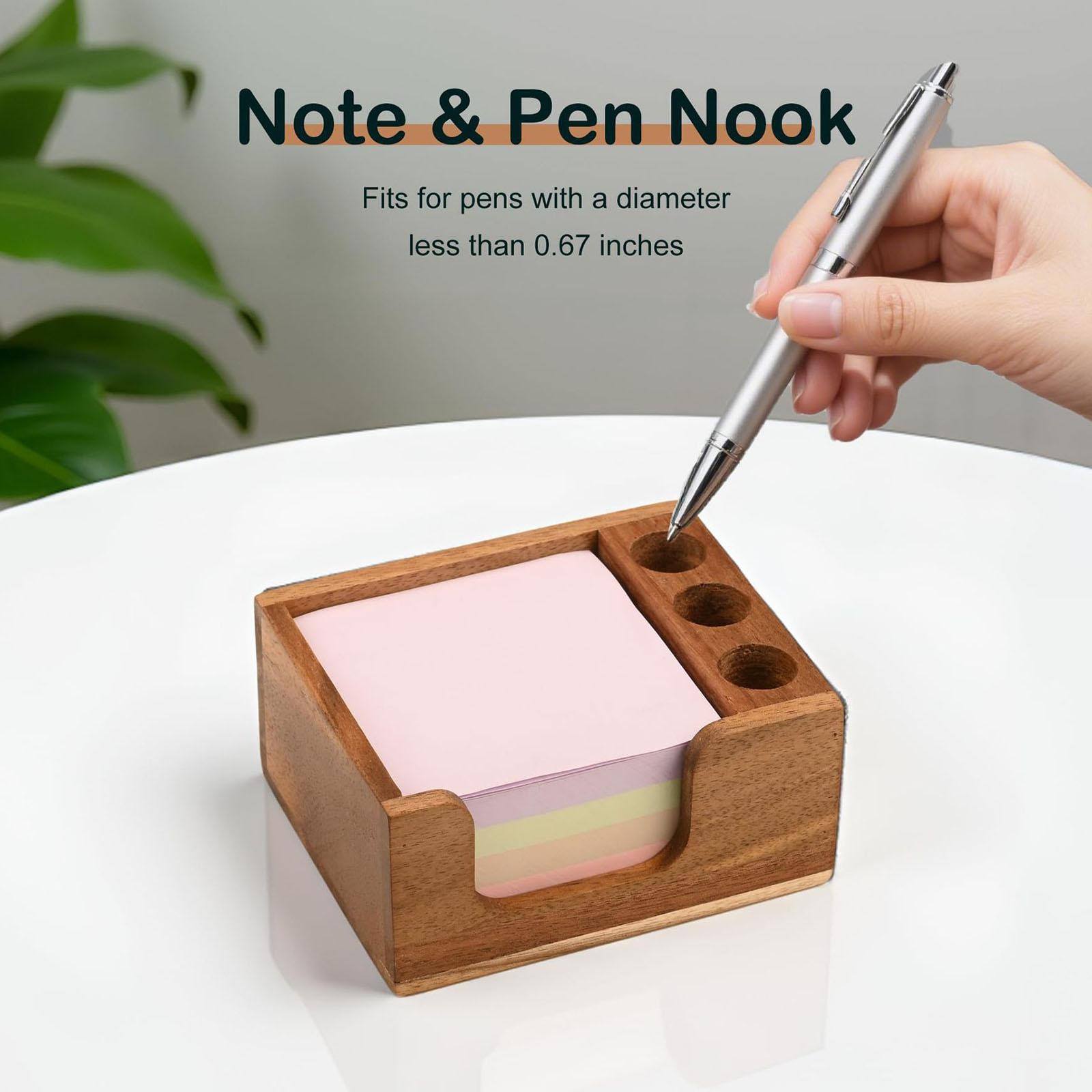 Acacia Wood Sticky Note Holder - Sticky Memo Holder のレビューと価格