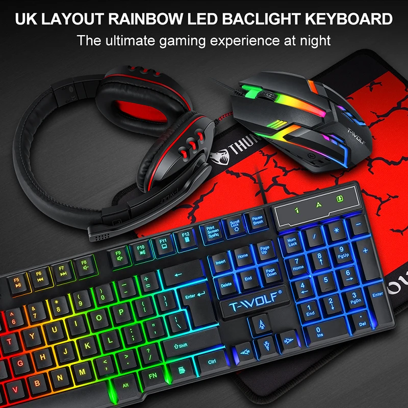 T-WOLF Game Four Piece TF800 I - Desk Setup Keyboard のレビューと価格