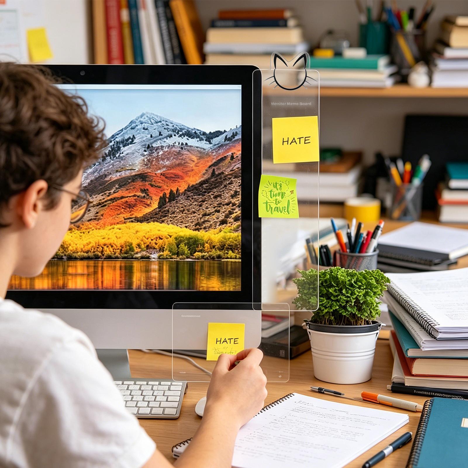 Monitor Side Memo Board Acryli - Sticky Memo Holder のレビューと価格