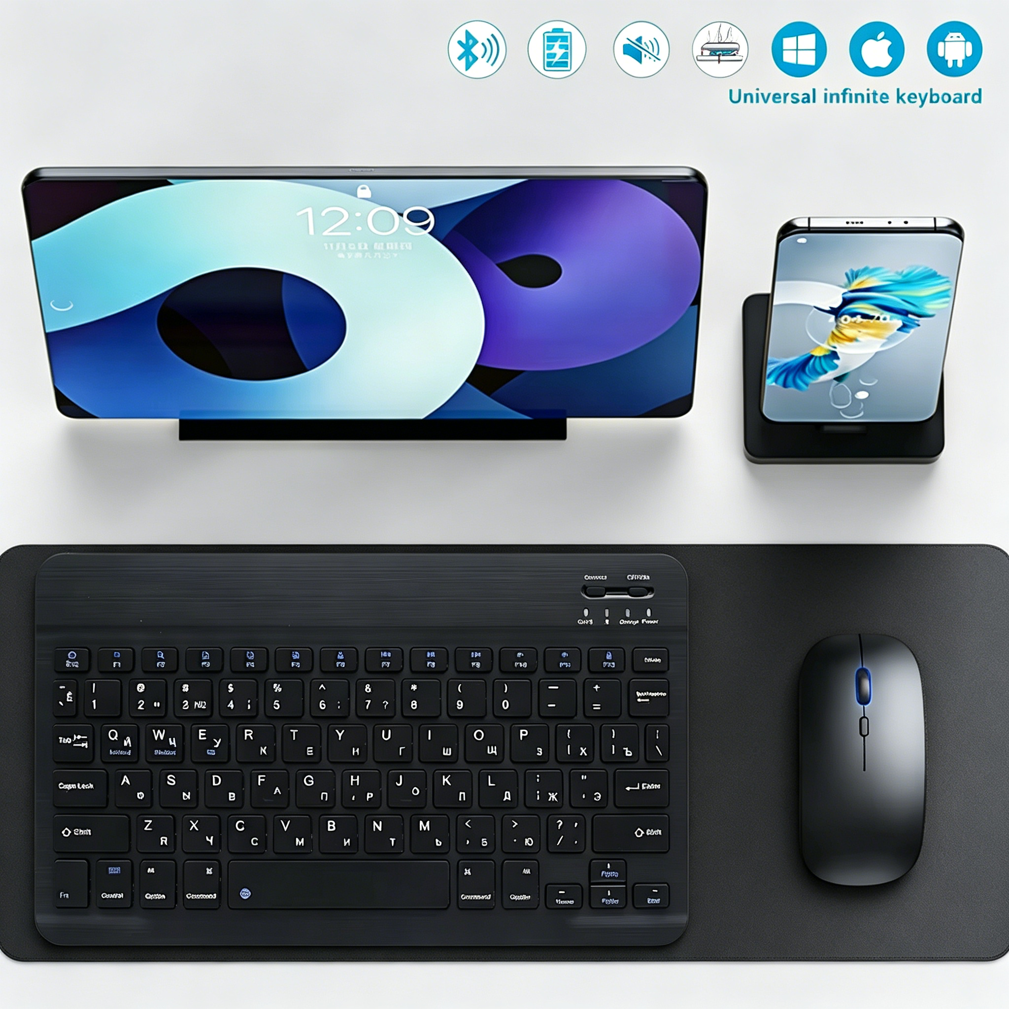 Bluetooth Wireless Keyboard Mo - Desk Setup Keyboard のレビューと価格
