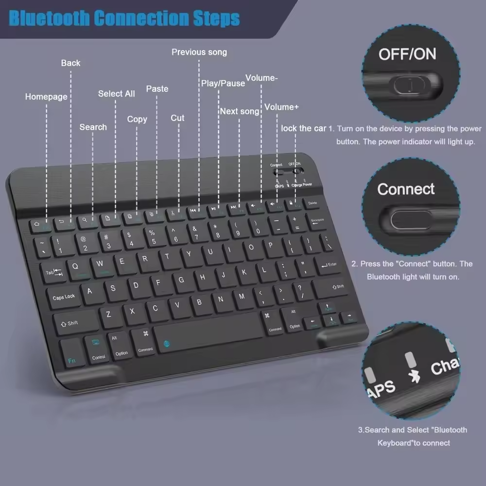 Bluetooth Wireless Keyboard Mo - Desk Setup Keyboard のレビューと価格