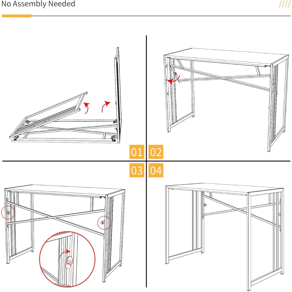 Compact 35-Inch Folding Desk f - Desk Setup Small Space のレビューと価格