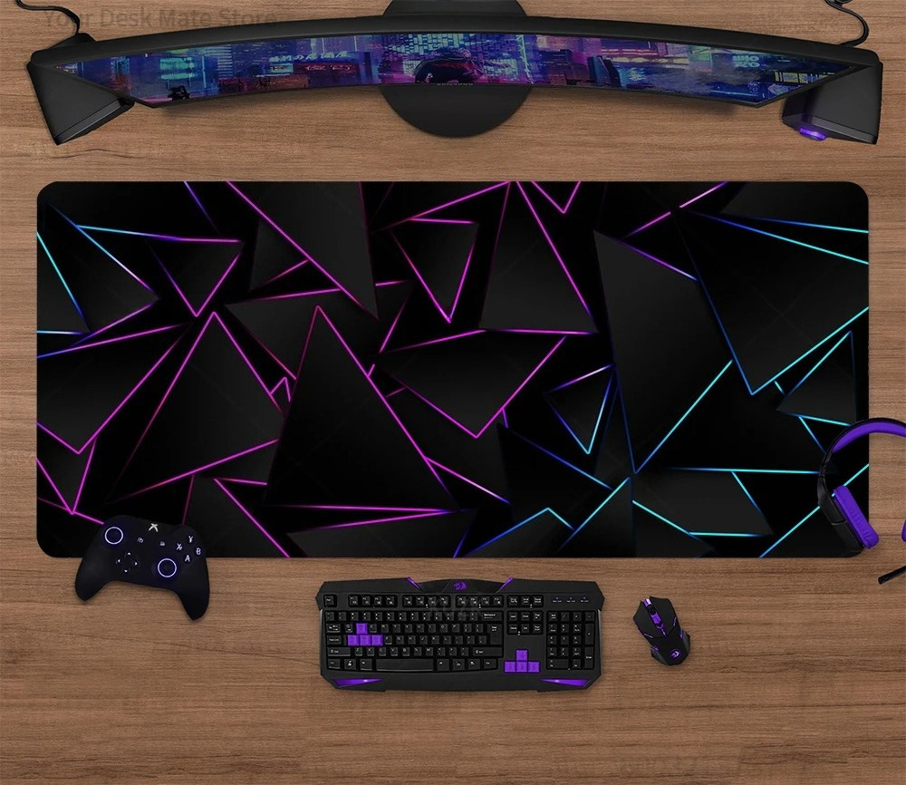 Geometric Line Gaming Desk Mat - Desk Setup Keyboard のレビューと価格