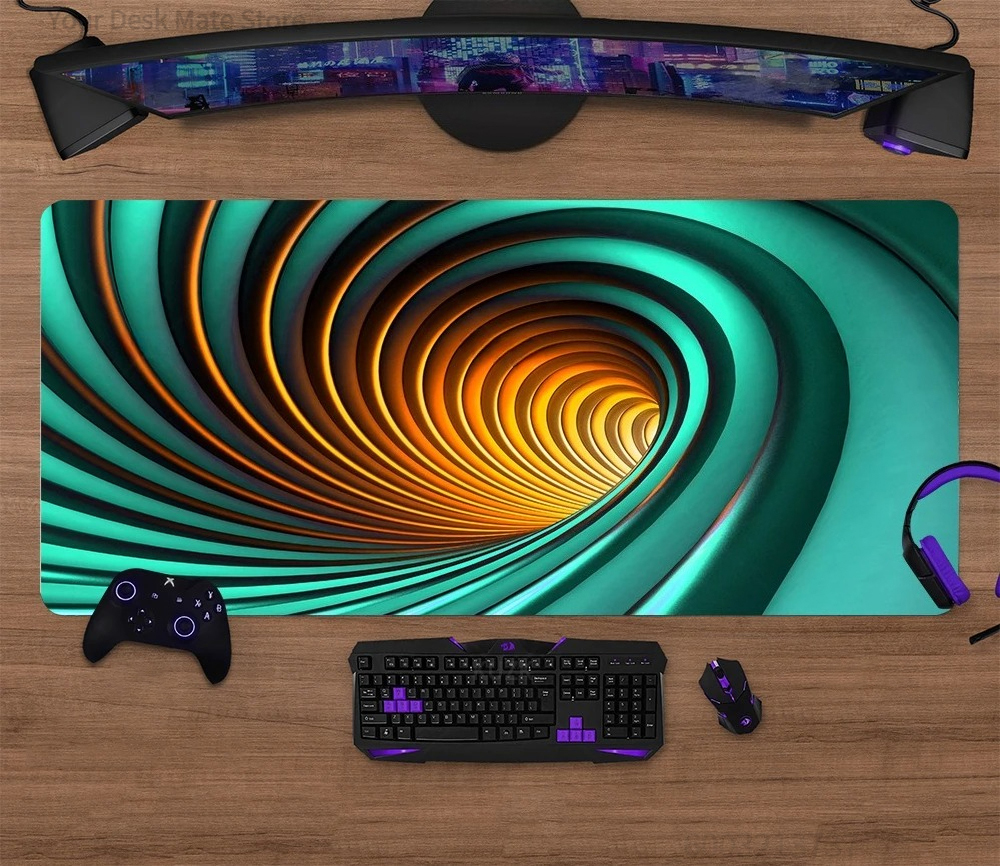 Geometric Line Gaming Desk Mat - Desk Setup Keyboard のレビューと価格