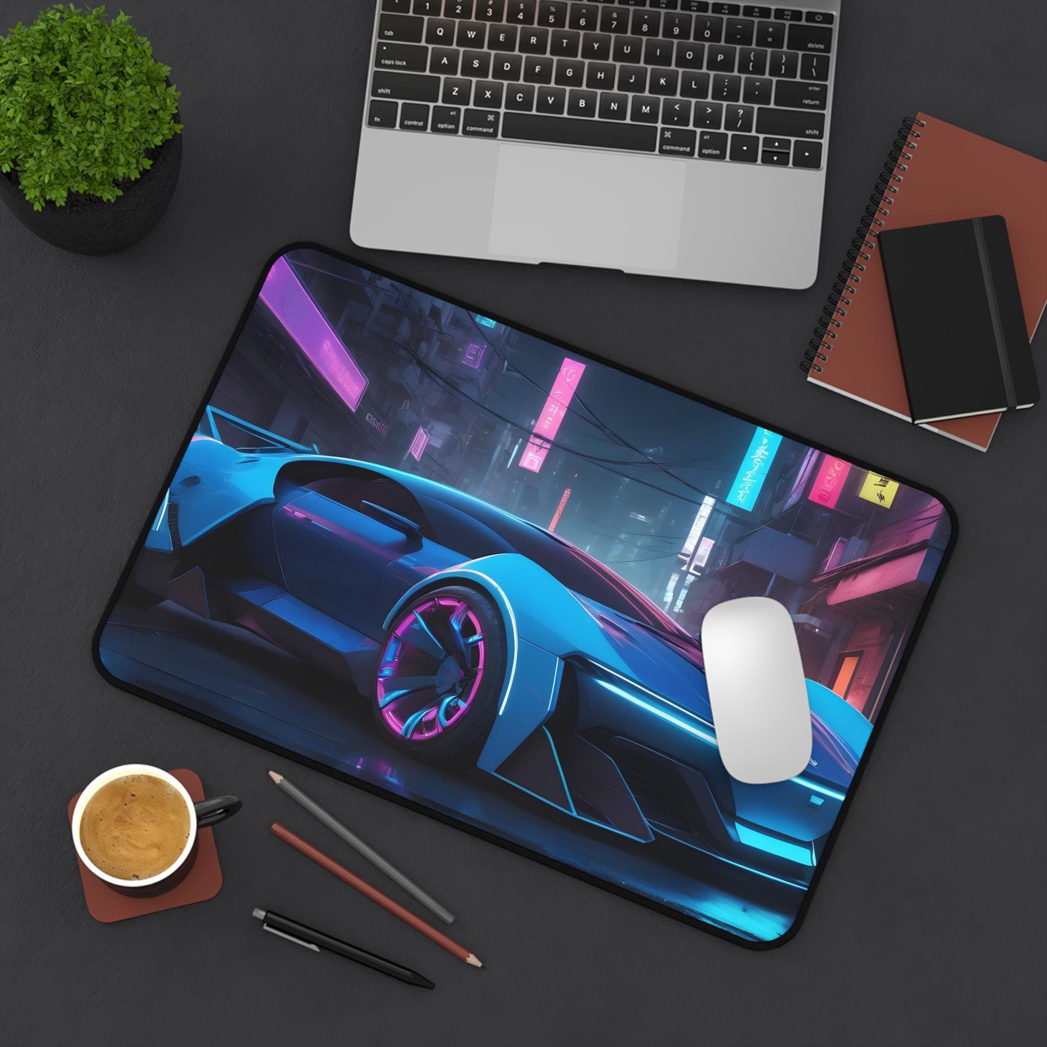 XXL Cool Car Mouse Pad - Neon  - Desk View Setup のレビューと価格