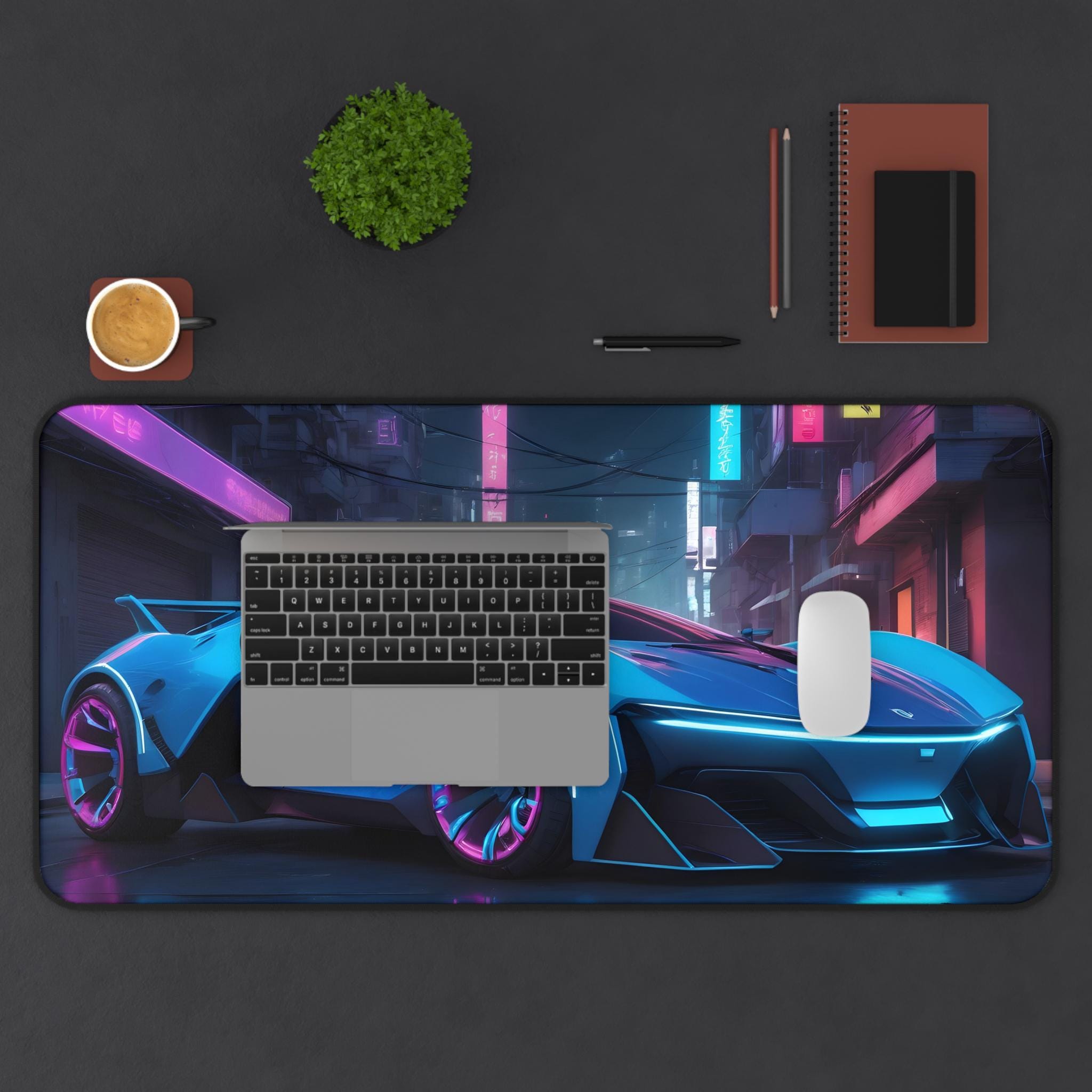 XXL Cool Car Mouse Pad - Neon  - Desk View Setup のレビューと価格