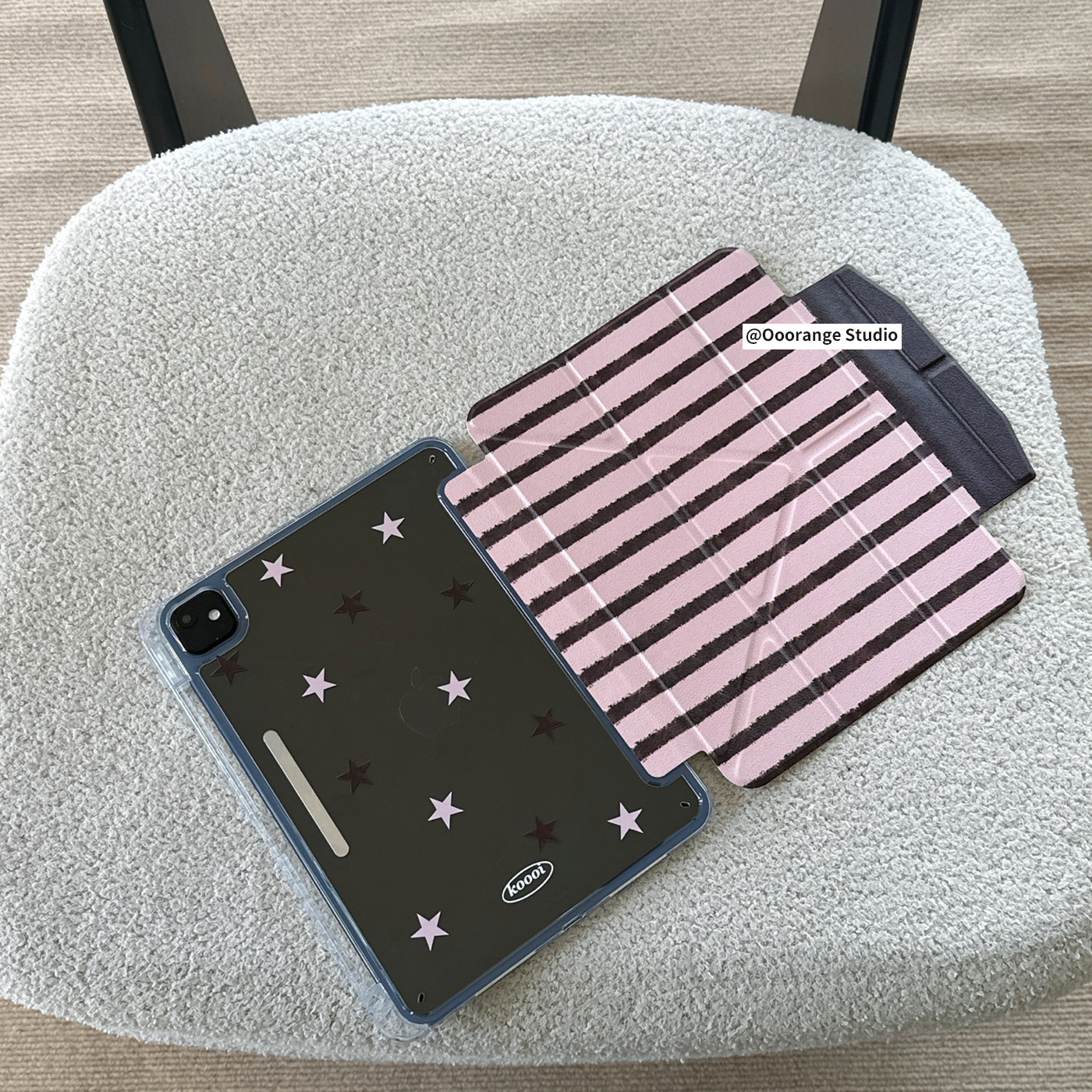 Ins Pink And Brown Stripe Tabl - Desk Setup Ipad のレビューと価格