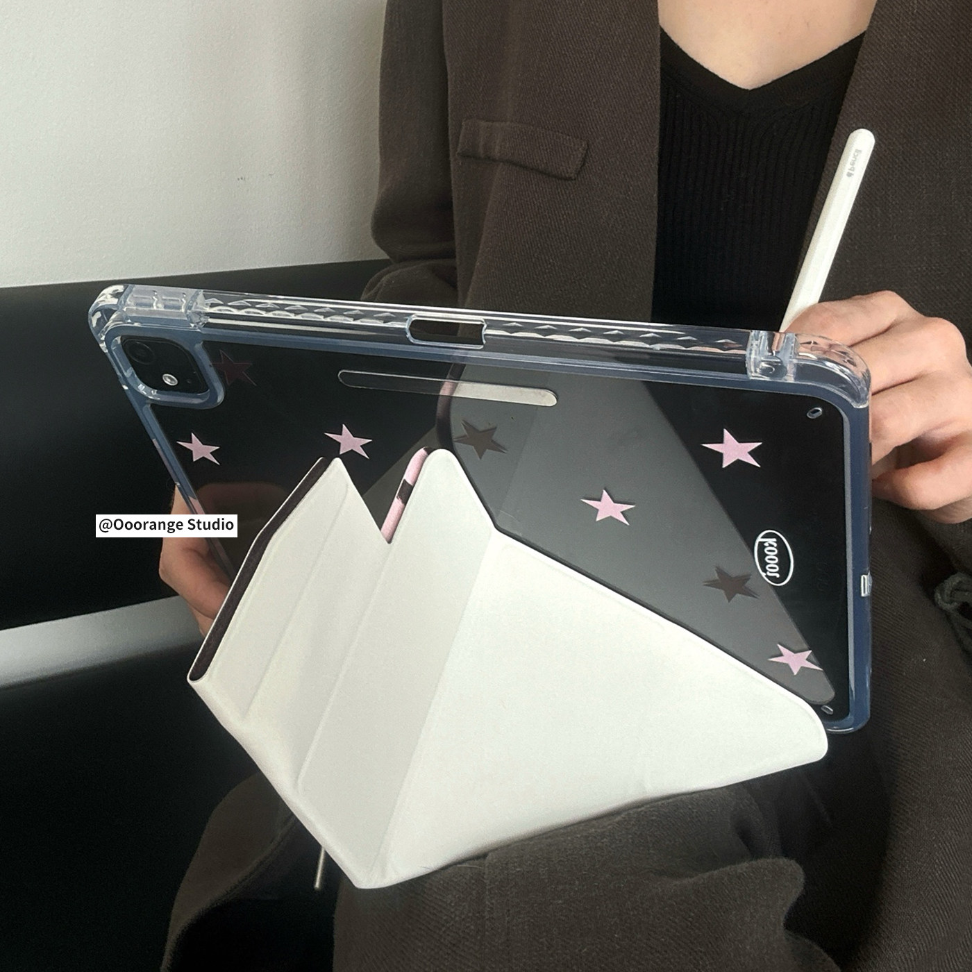 Ins Pink And Brown Stripe Tabl - Desk Setup Ipad のレビューと価格