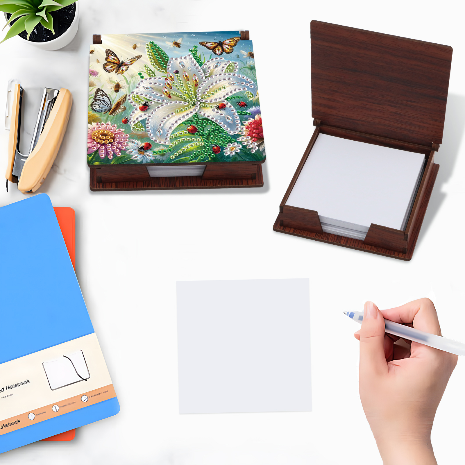 Wooden DIY Memo Paper Storage  - Sticky Memo Holder のレビューと価格