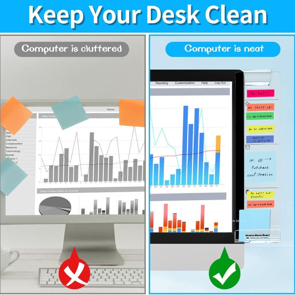 Transparent Monitor Memo Board - Sticky Memo Holder のレビューと価格